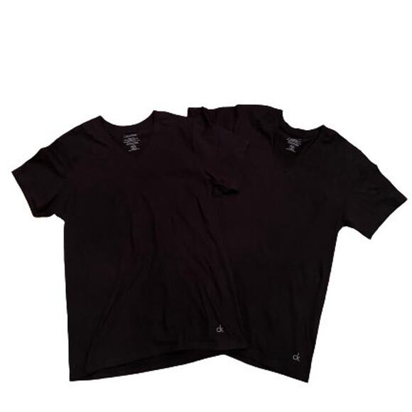 Calvin Klein Men's SM V-neck black t-shirt bundle - Picture 1 of 4